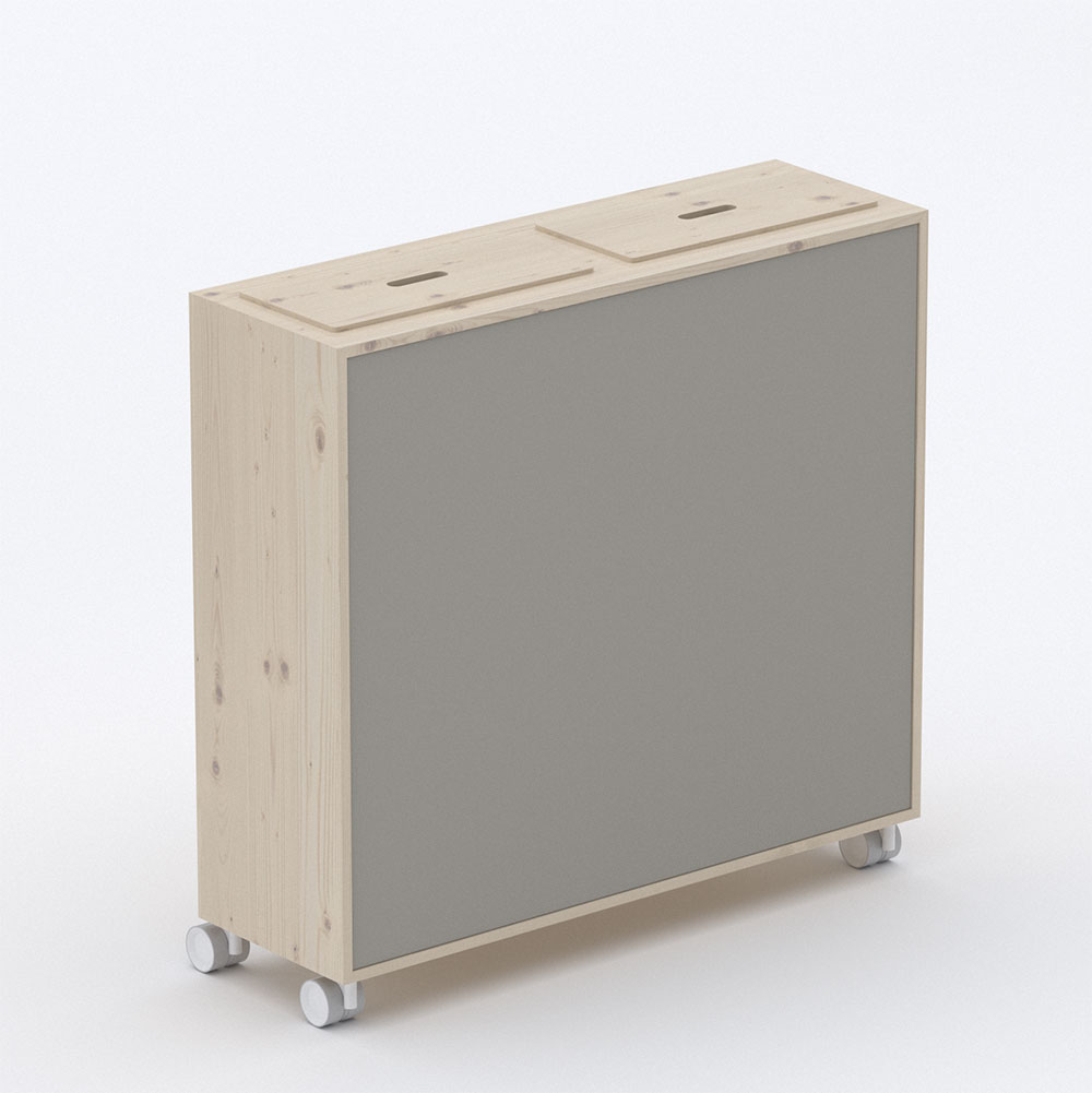 Bac à plantes acouPlanter 15 Support à plantes mobile sur roulettes avec panneau acoustique gris