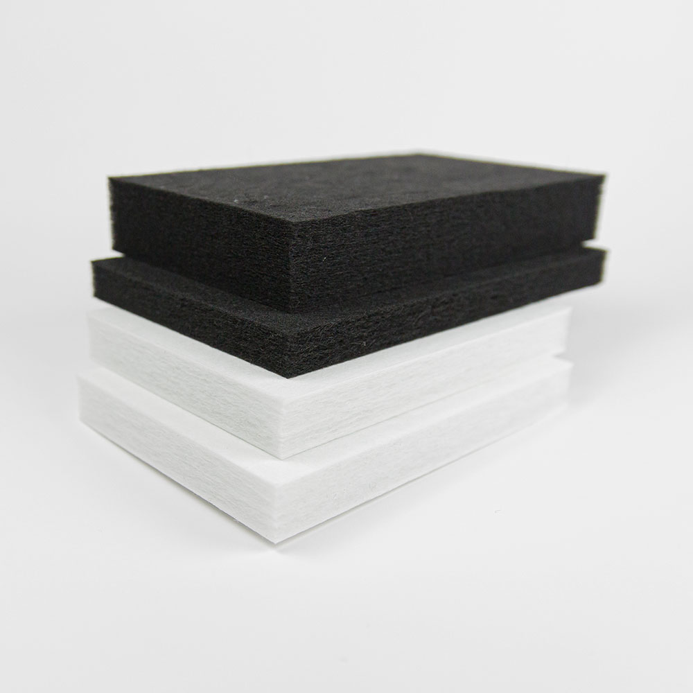 Piastra di supporto acouFiber in PET 11 Pannelli acustici impilabili realizzati in materiali fibrosi, disponibili in diversi spessori