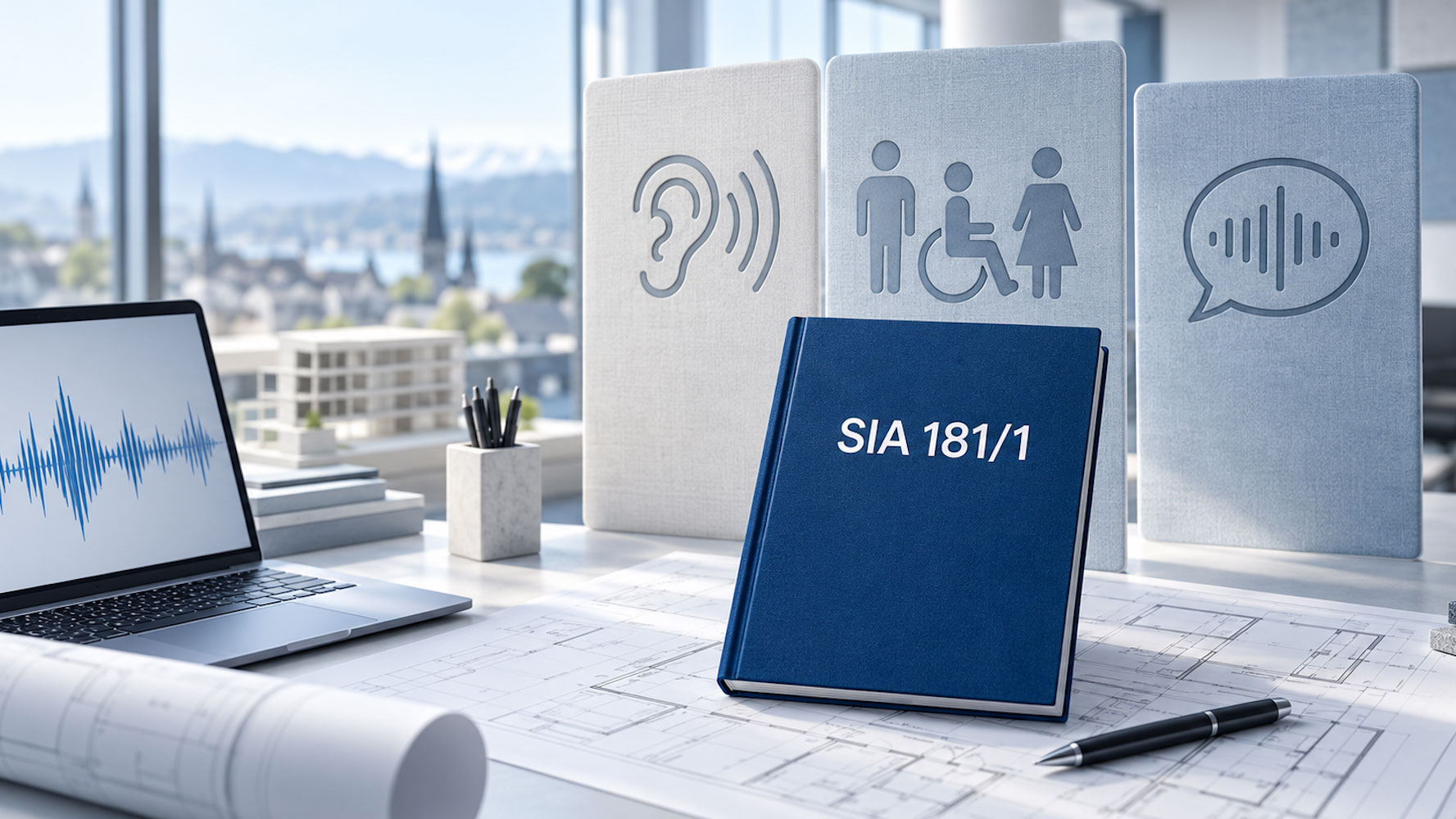 Home 23 SIA 181/1 mit Symbolen für Hören, Inklusion und Sprachverständlichkeit