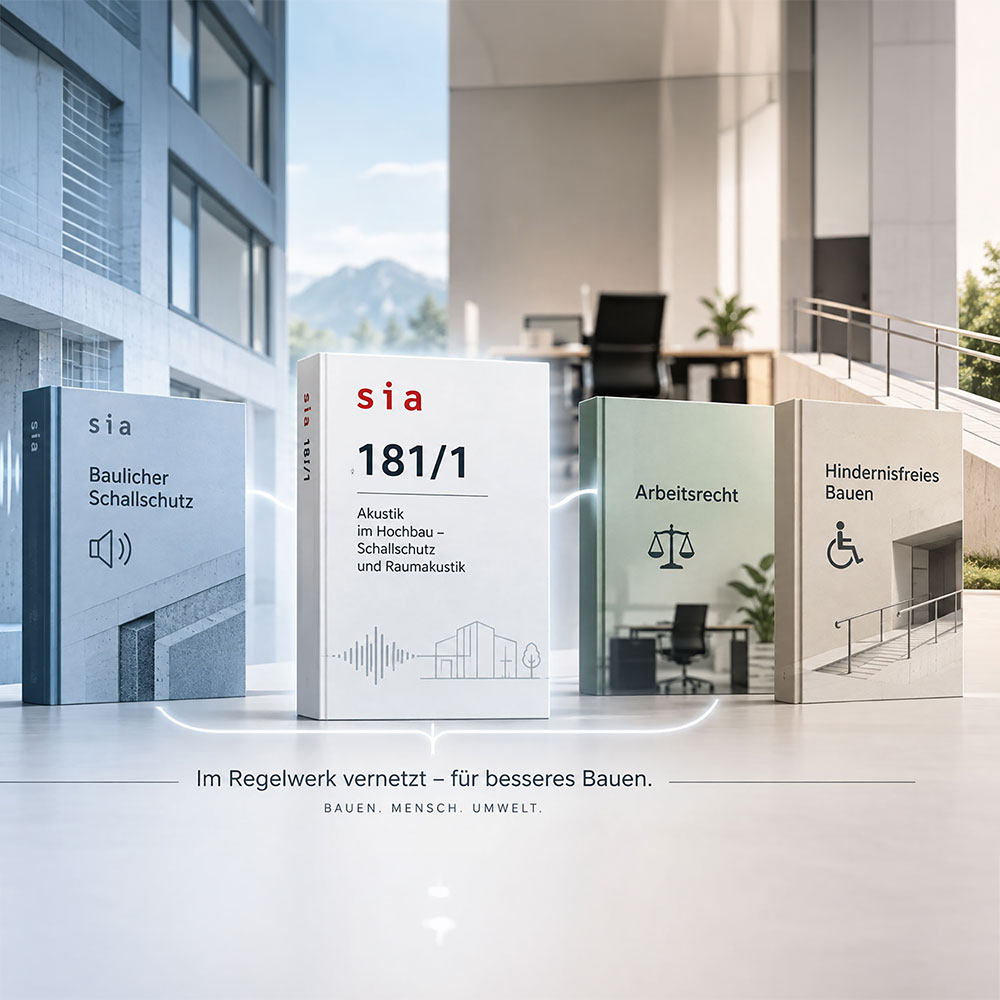 SIA 181/1 Raumakustik 13 Verdeutlicht im Bild die Beziehung der SIA 181/1 zu anderen Regelwerken